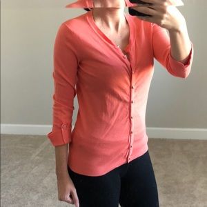 Coral 3/4 length cardigan!